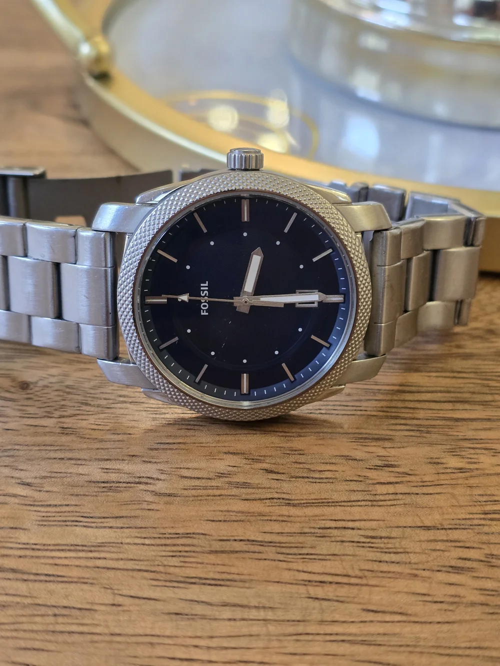 Fossil Men's Stainless Steel Blue Dial Watch